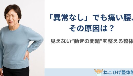 「検査では異常なし」なのに腰が痛い ― それ、“動かない筋肉”が原因かも？