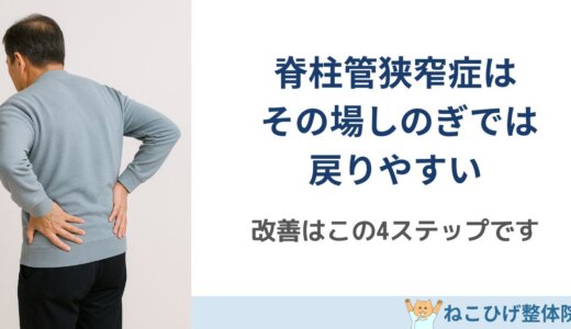 脊柱管狭窄症の改善はこの4ステップ｜つらさを繰り返さない体づくりとは？