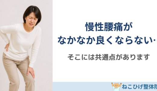 慢性腰痛が改善しない人の共通点｜その場しのぎで終わらせないために大切なこと