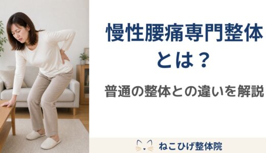 慢性腰痛専門整体とは？普通の整体との違い｜痛みをくり返しにくい体づくりとは