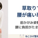 夏の草取りで腰が痛くなる理由｜前かがみ姿勢で腰に負担がたまる方へ