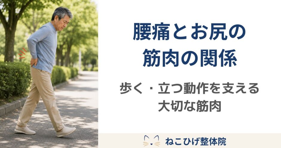 歩く動作で腰に痛みを感じている中年男性のイメージ画像。